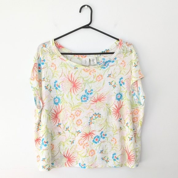Joie Linen Boxy Floral Top in Size M - Picture 1 of 4